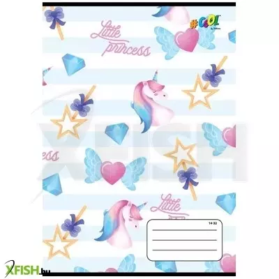 Princess: Unikornis mintájú A5-ös vonalas füzet, 1. osztályos - 14-32