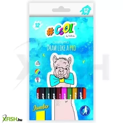 Cool by Victoria: Színes ceruza készlet, háromszög alakú - 12 db-os