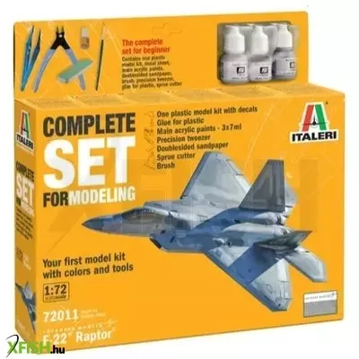 Italeri: F-22 Raptor repülőgép makett - komplett szett, 1:72