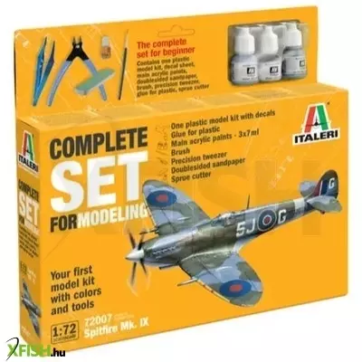 italeri: spitfire mk ix repülőgép makett - komplett szett, 1:72