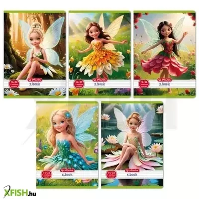 Flower Fairy: A5-ös vonalas füzet, 1. osztályos, 14-32 - többféle