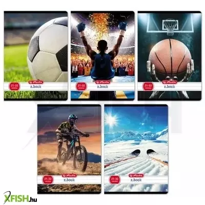 Sport mintás vonalas füzet, A5, 4. osztálytól, 21-32 - többféle