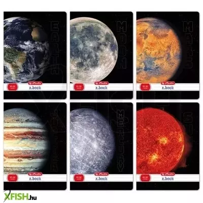 Bolygó mintás A4-es vonalas füzet - többféle