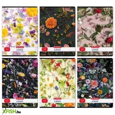 Virág mintás A4-es négyzetrácsos füzet - többféle
