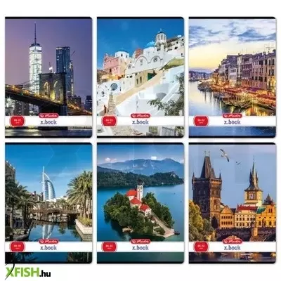 Város mintás A4-es sima füzet - többféle