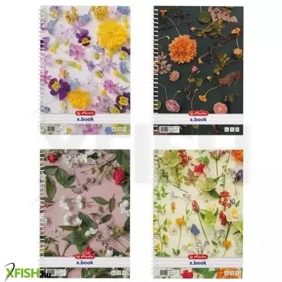 Virág mintás vonalas spirálfüzet - A4-es