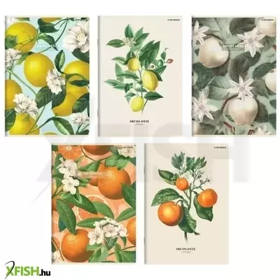 Gyümölcs mintás Soft Touch vonalas füzet, A5 - többféle