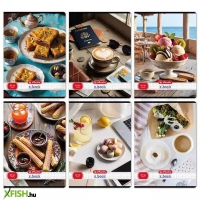 Desszert mintás négyzetrácsos füzet, A4-es - többféle