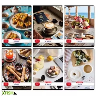 Desszert mintás vonalas füzet, A4-es - többféle