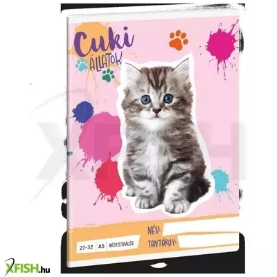 Cute Animals: Perzsa cica mintás négyzethálós füzet - A/5-ös