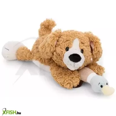 nici: plüss kutyus és kacsa, barna, fekvő - 30 cm