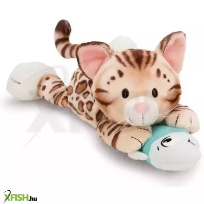 Nici: Plüss bengáli cica és hal, fekvő - 30 cm