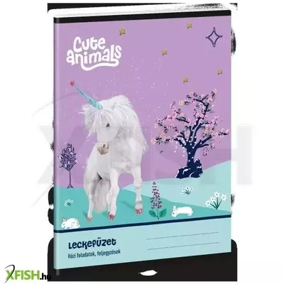 Cute Animals: Unikornis mintás leckefüzet