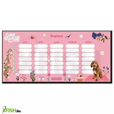 Cute Animals: Kutya mintás egylapos órarend