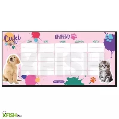 cuki állatok: egylapos órarend