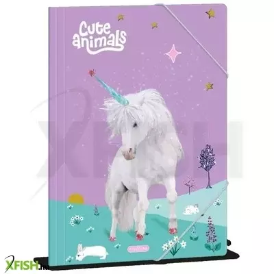 Cute Animals: Unikornis mintás gumis mappa - A4