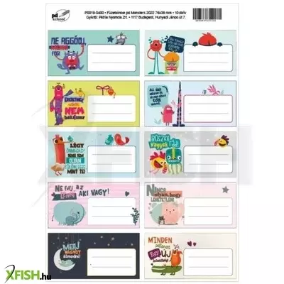 Monsters: Füzetcímke - 10 db-os