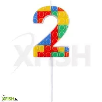 Építőkocka mintás gyertya - 2