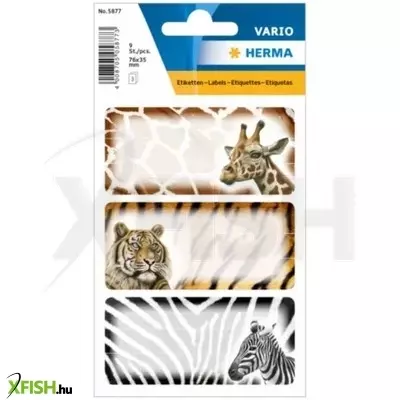 Herma: Szafari mintás füzetcímke - 9 db-os
