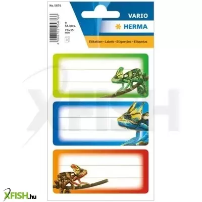 Herma: Gekkó mintás füzetcímke - 9 db-os