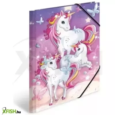 Unikornis mintás gumis mappa - A4