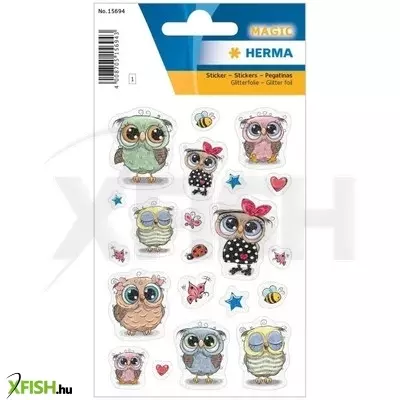 Herma: Bagoly mintás csillogós fóliamatrica