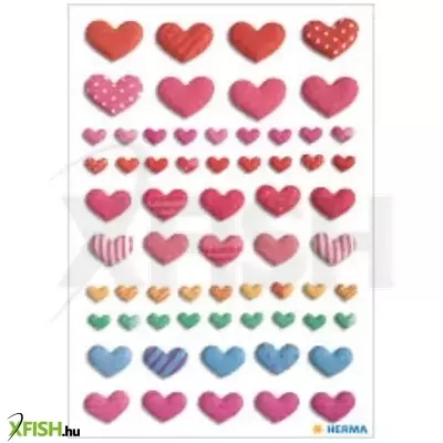 herma: színes szívek pufimatrica