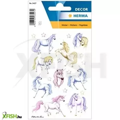 Herma: Unikornis mintás csillogó matrica