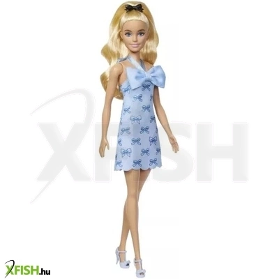 Barbie Fashionista: Barátnők stílusos divatbaba kék masnis ruhában