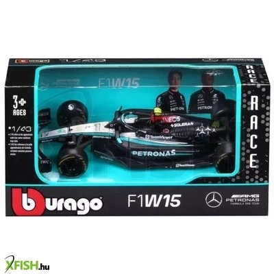 bburago f1 versenyautó - mercedes-amg petron, 1:43