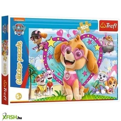 trefl: glitter puzzle, mancs őrjárat - 100 darabos puzzle