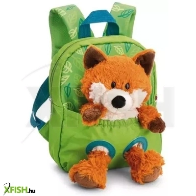 nici: hátizsák róka plüssel - zöld, 25 cm