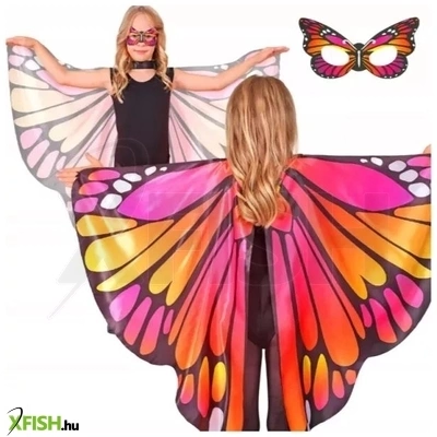 Jelmez kiegészítő: pillangó szárny és maszk, pink