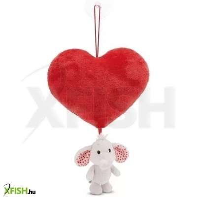 Nici GREEN: Plüss szív elefánt figurával - tapadók, fehér