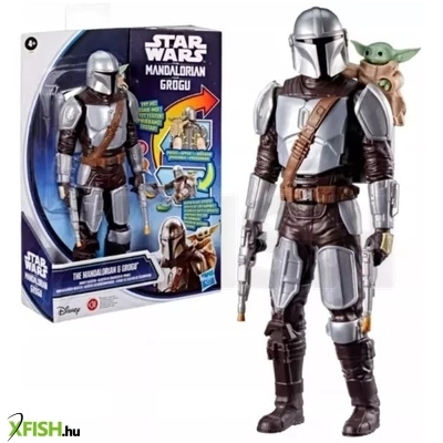 Hasbro: Star Wars Interaktív Angolul Beszélő Mandalóri és Grogu Játékfigura - 30 cm