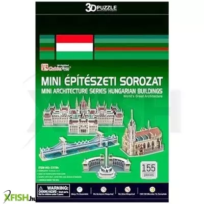 Cubik fun magyarországi épületek 155 darabor mini 3d puzzle - többféle