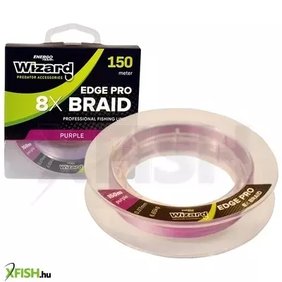 wizard edge pro violet 8x fonott zsinór 150m 0.18mm 19.21kg
