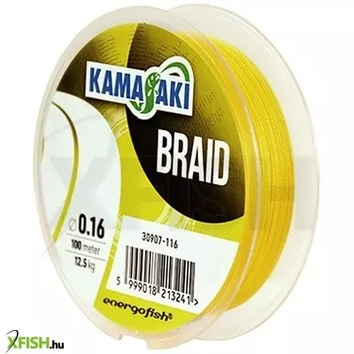 Kamasaki Braid Fonott Zsinór Sárga 100m 0.18mm 14.5Kg