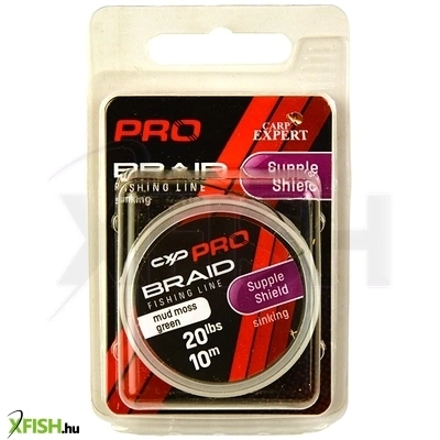 Carp Expert Pro Supple Shield Fonott Bevonatos Süllyedő Fonott Előkezsinór 20Lbs Moss Green 10M