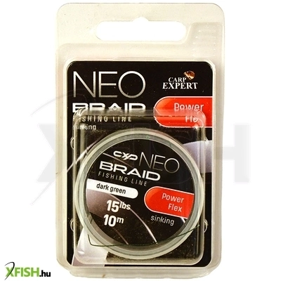 Carp Expert Neo Powerflex Kopásálló Fonott Süllyedő Előkezsinór 25Lbs Dark Green 10M