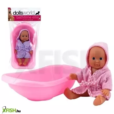 dolls world ellie fürdethető baba káddal - 18 cm, többféle