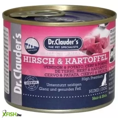 Dr.clauders dog selected meat szarvasos és burgonyás konzerv 200g, 1 db/csomag