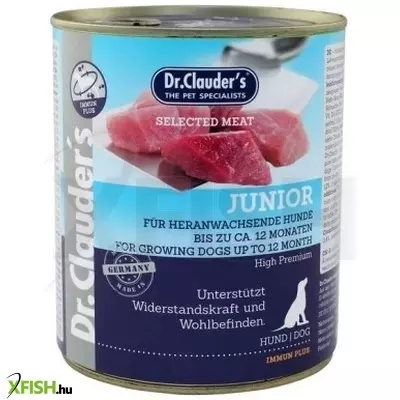Dr.clauders dog konzerv selected meat junior 800g, 1 db/csomag