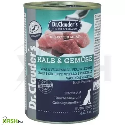 Dr.clauders dog selected meat borjús és zöldséges konzerv 400g, 6 db/csomag