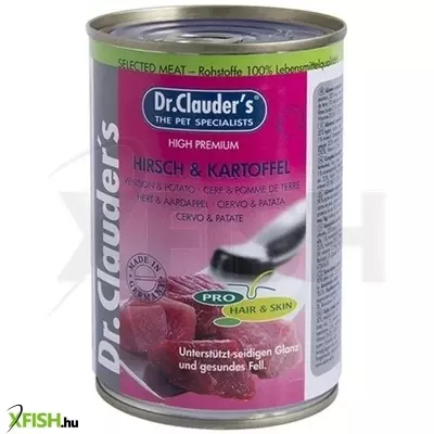 dr.clauders dog konzerv selected meat szarvasos és burgonyás konzerv 400g, 6 db/csomag