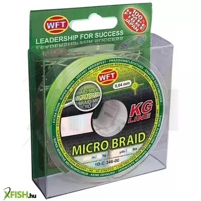 fonott pergető Zsinór Wft Micro Braid 150 M Uv Zöld 0,10mm 6kg