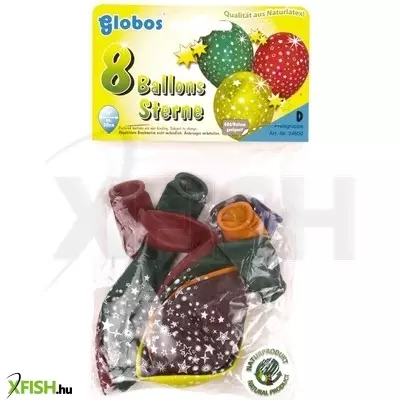 Globos csillag mintás lufi 8 darabos készlet - 30 cm