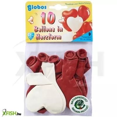 Globos szív alakú lufi 10 darabos készlet - 25 cm
