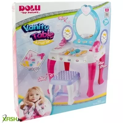 dolu unikornisos fésülködőasztal székkel