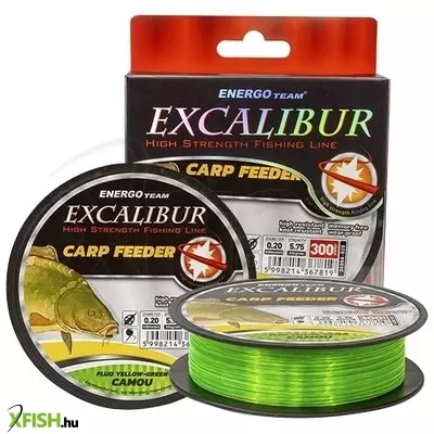 Zsinór Excalibur Carp Feeder Fluo Sárga-Zöld Camou 300M 0,35